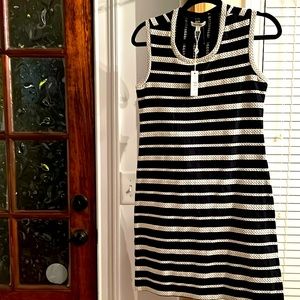 NWT Max Studio Sz S sexy rope beach black/White Sea dress nautical